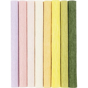 Papier crpon - couleurs pastel - 8 feuilles