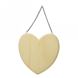 Plaque en bois 19,5 x 19 cm - coeur non trait