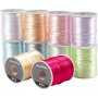 Cordon satin - couleurs pastel - 10 x 50 m