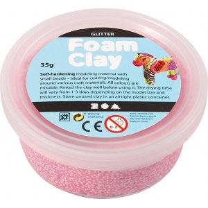 Foam Clay - rouge clair - paillettes - 35 g