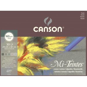 Canson Mi-Teintes Papier pastel 160g - 24x32 cm - Nuances de gris