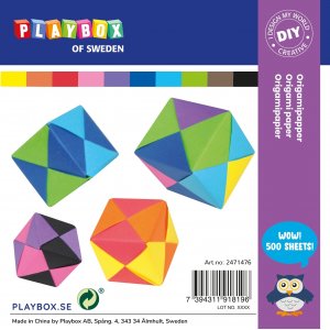 Papier origami 10 couleurs - 15 x 15 cm - 70g - 500 feuilles