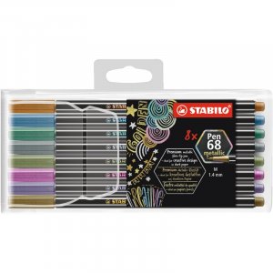 Stylo fibre Pen 68, paquet de 8 - Mtallis