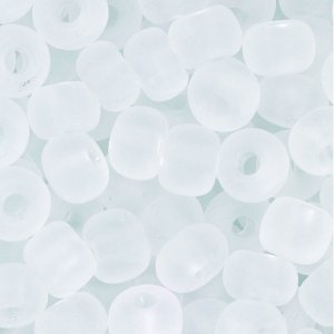 Perles rocaille  5,5 mm - blanc 17 g transparent mat