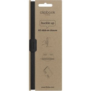 Fermeture lastique autocollante pour Filofax Clipbook - A5 - Noir