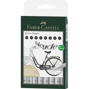 Stylo  dessin - Faber-Castell - Ecco Pigment - Set 0.05/1/2/3/4/5/6/7