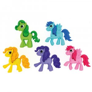 Boutons multicolores 23x20 - 24x22 mm - Poneys espigles