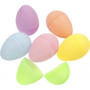 Oeufs en plastique - 2 parties - couleurs pastel - H4,5 cm - 24 pcs