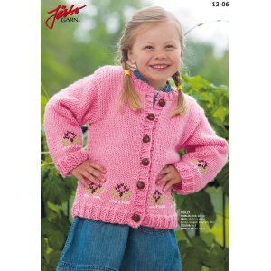 Patron tricot - Cardigan  fleurs brodes