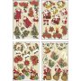 Motif 3D - Pre Nol et toiles de Nol - 4 feuilles