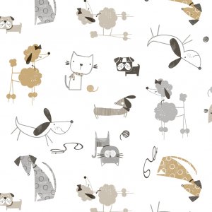 Toile cire PVC Chiens