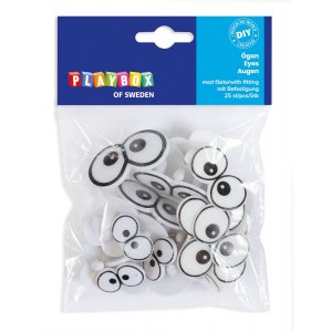 Yeux avec attache 3 tailles - 25 pcs