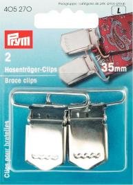 Clip de suspension 35 mm en acier tremp couleur argent. 2 pices