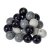 Perles rondes en bois de couleurs mlanges 12mm 25g - Mlange noir/blanc