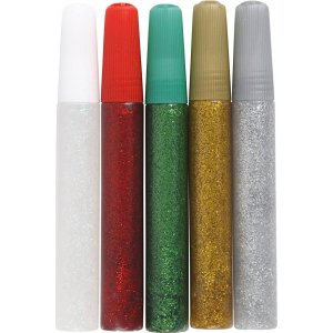 Colle paillete - couleurs mlanges - 5 x 10 ml