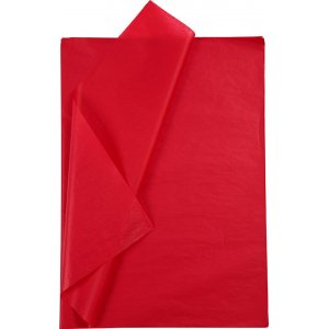 Papier de soie - rouge - 50 x 70 cm - 14 g -10 feuilles