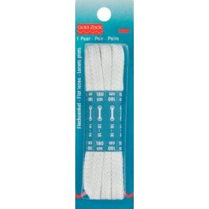 Lacets plats 8mm 180cm CO blanc 2pcs