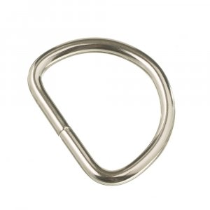 Anneau en D soud 30x22x3,8 mm - Nickel