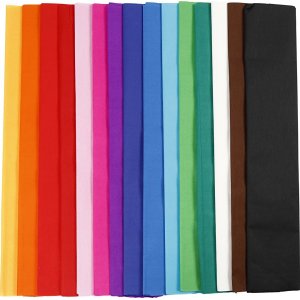 Papier crpon - couleurs mlanges - 15 feuilles