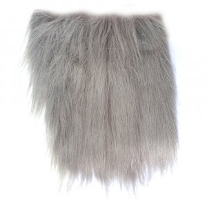 Peluche  poils longs 20x35 cm - gris