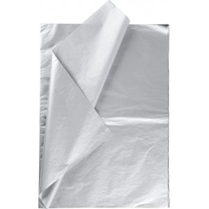 Papier de soie - argent - 50 x 70 cm - 14 g -6 feuilles