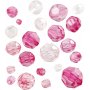 Perles en plastique  facettes Harmony - mixtes - rose - 45 g