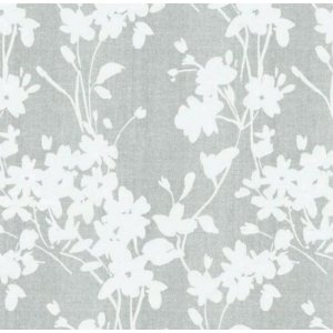 Toile cire - Fleur blanche gris