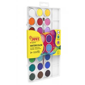 Set aquarelle - Jovi - Kit comprenant 24 gteaux de couleurs 1 pinceau 1 tui plastique